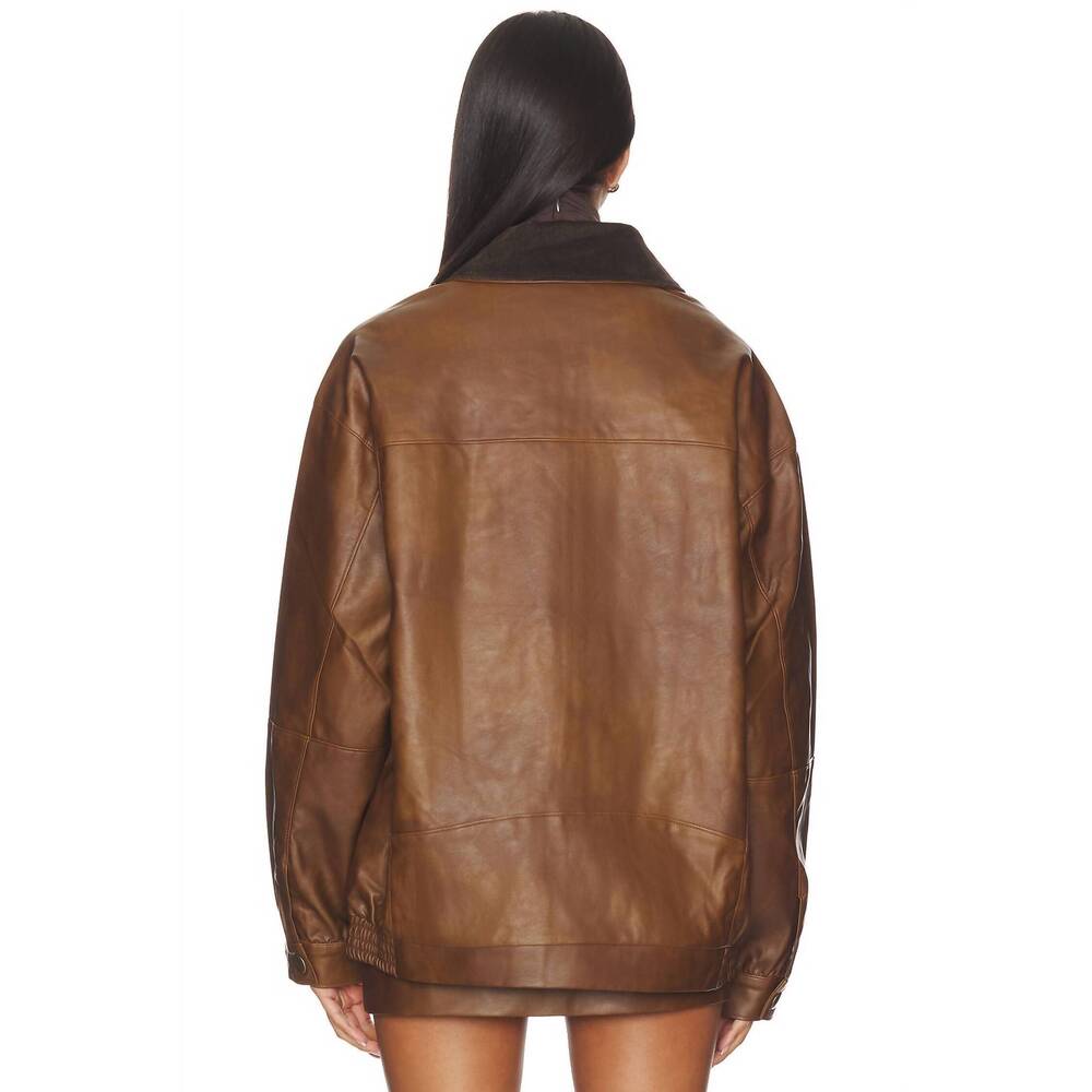 NEW SHOW ME YOUR MUMU maverick bomber jacket in chestnut brown - Picture 3 of 5